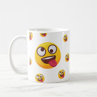 "Funny Cute Tongue-Out Emoji Design" Coffee Mug