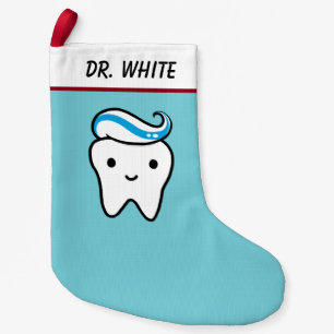 Funny Cute Tooth with Toothpaste Dentist Office Small Christmas Stocking