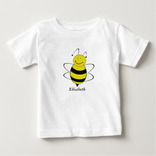 Funny Cute trendy girly cartoon bee personalised Baby T-Shirt