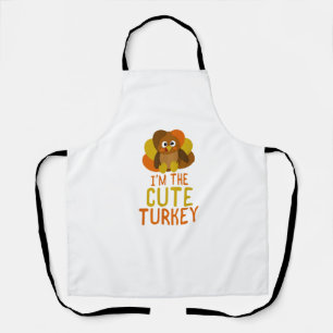 Funny Cute Turkey Family Matching Thanksgiving Apron