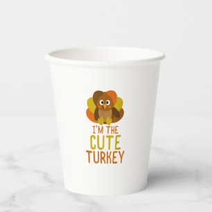 Funny Cute Turkey Family Matching Thanksgiving  Paper Cups