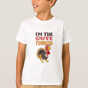 Funny Cute Turkey Family Matching Thanksgiving T-Shirt