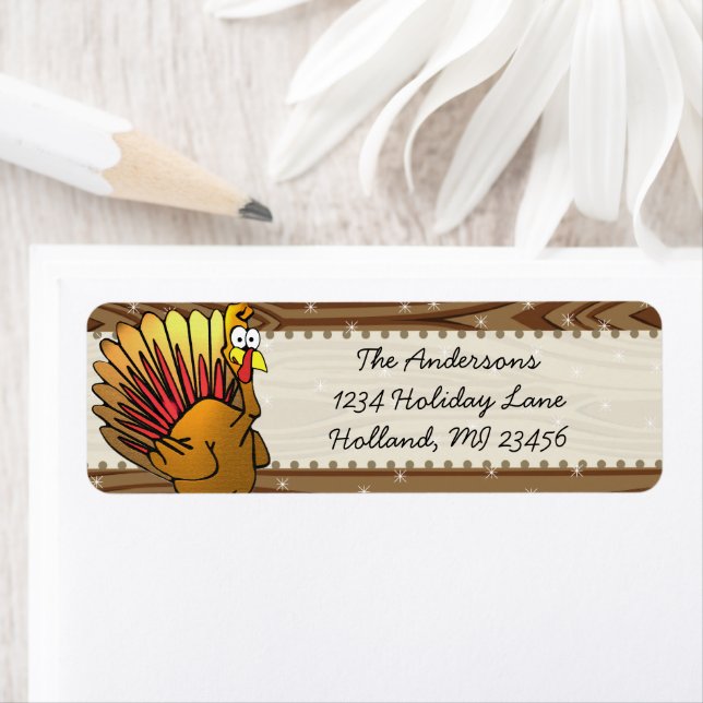 Funny Cute Turkey Thanksgiving Retrun Address (Insitu)