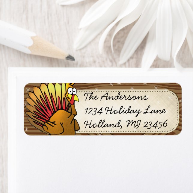 Funny Cute Turkey Thanksgiving Retrun Address (Insitu)