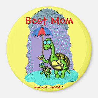 Funny cute turtles best mum magnet design