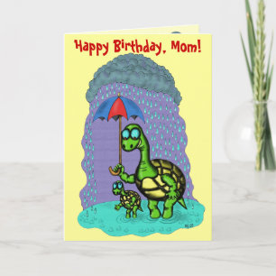 Funny cute turtles Happy Birthday, Mum card design