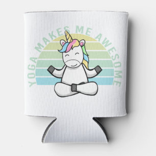 Funny cute unicorn doing yoga. funny yoga poses can cooler