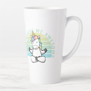 Funny cute unicorn doing yoga. funny yoga poses latte mug