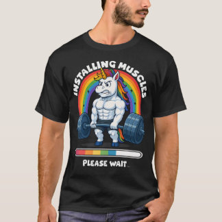 Funny Cute Unicorn Workout Gym Fitness T-Shirt