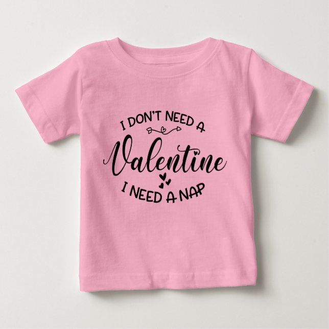 Funny Cute Valentine Baby Unisex Pink T-Shirt (Front)