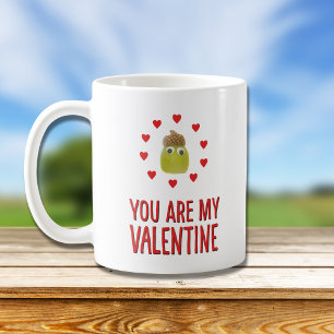 Funny cute vegans grapes Valentine's Day mug