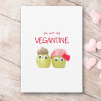 Funny cute vegans vegetarians vegantine flat card