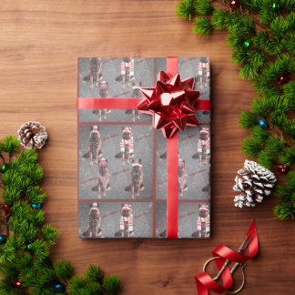Funny Cute Watercolor German Shepherd Holiday Wrapping Paper