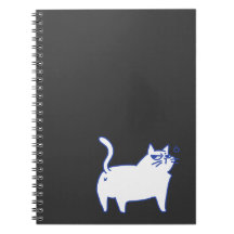 Funny Cute White Cat Doodle Character