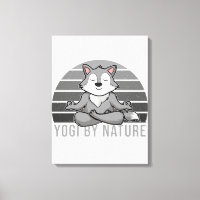 Funny cute wolf doing yoga. funny yoga poses