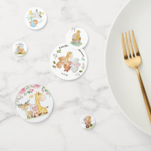 Funny Cute Woodland Animals Baby Shower Confetti