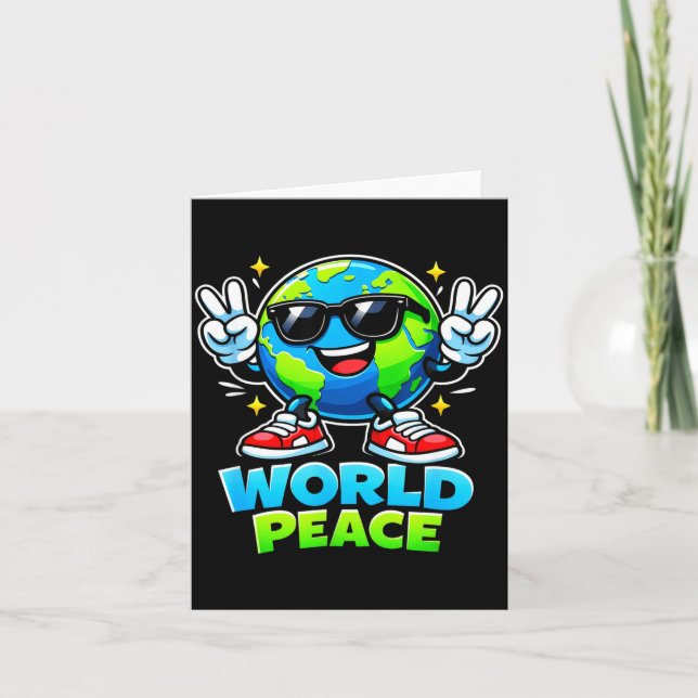 Funny Cute World Peace Spreading Kindness Movement Card (Front)
