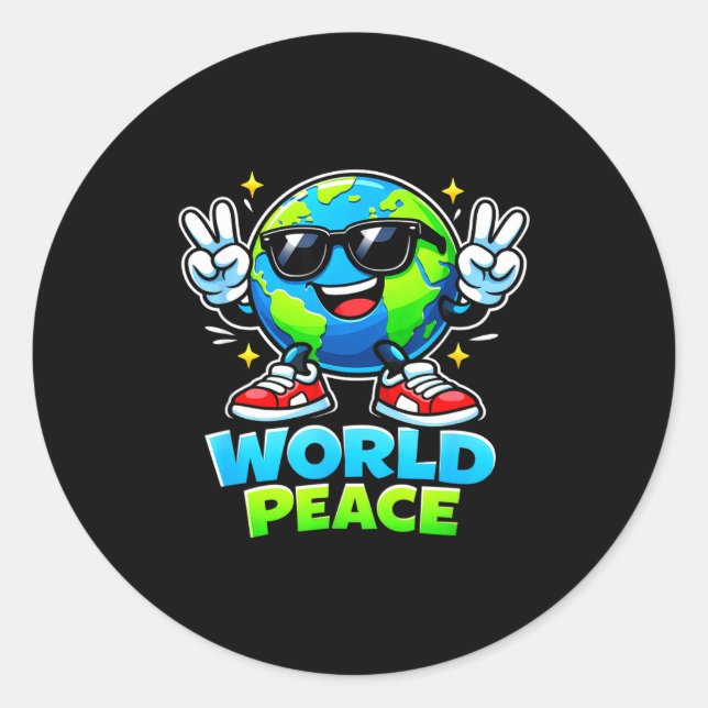 Funny Cute World Peace Spreading Kindness Movement Classic Round Sticker (Front)