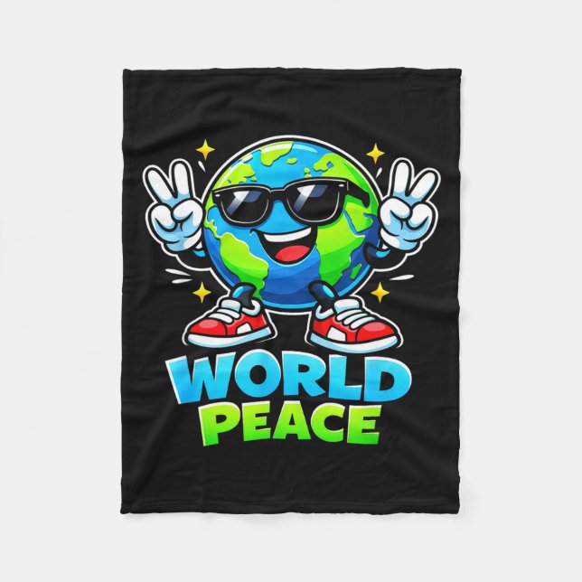 Funny Cute World Peace Spreading Kindness Movement Fleece Blanket (Front)