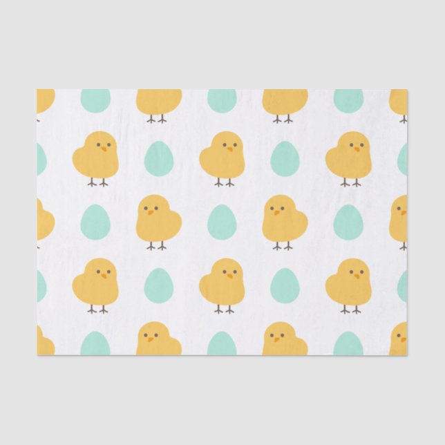 Funny cute yellow chick egg easter illustration tissue paper (Front)