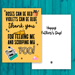 Funny Cute Yellow Happy Father's Day From Cat Card