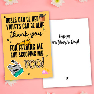 Funny Cute Yellow Happy Mother's Day From Cat Card