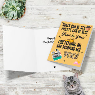 Funny Cute Yellow Happy Mother's Day From Cat Card