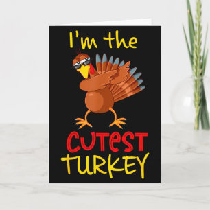 Funny Cutest Turkey Matching Family Group Thanksgi Card