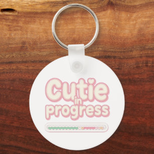 Funny "Cutie in Progress" Loading Bar Key Ring