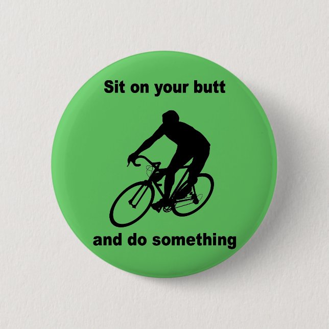Funny cycling 6 cm round badge (Front)