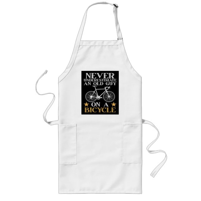 Funny Cycling Biker Humour Long Apron (Front)