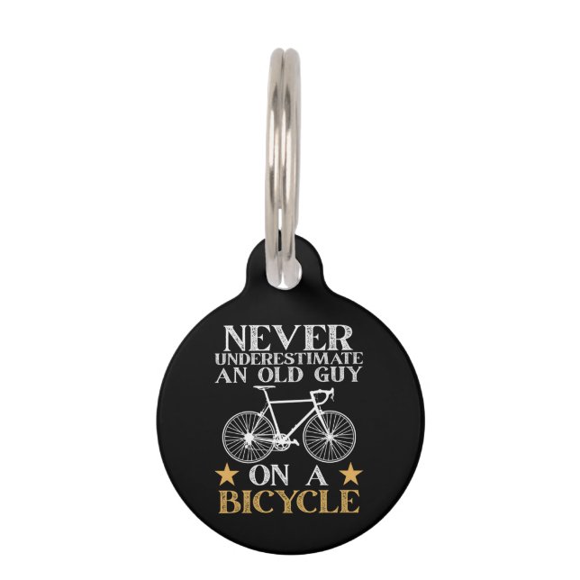 Funny Cycling Biker Humour Pet Tag (Front)