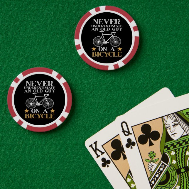 Funny Cycling Biker Humour Poker Chips (Poker Table (Double))