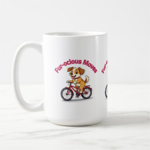 **Funny Cycling Dog – Cute Dog Riding a Bicycle Il Coffee Mug