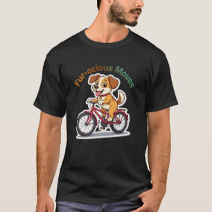**Funny Cycling Dog – Cute Dog Riding a Bicycle Il T-Shirt