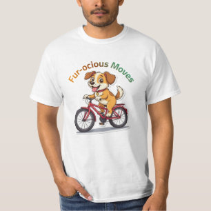**Funny Cycling Dog – Cute Dog Riding a Bicycle Il T-Shirt