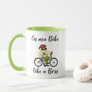 Funny Cycling Mug with a Stylish Biker Bird