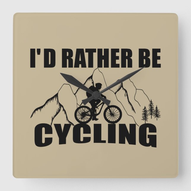Funny cycling quote square wall clock (Front)