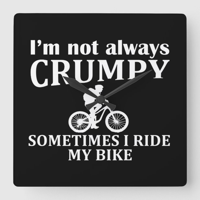 Funny cycling quotes square wall clock (Front)
