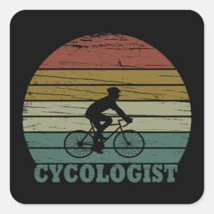 Funny Cycling Retirement - Vintage Cycologist Square Sticker