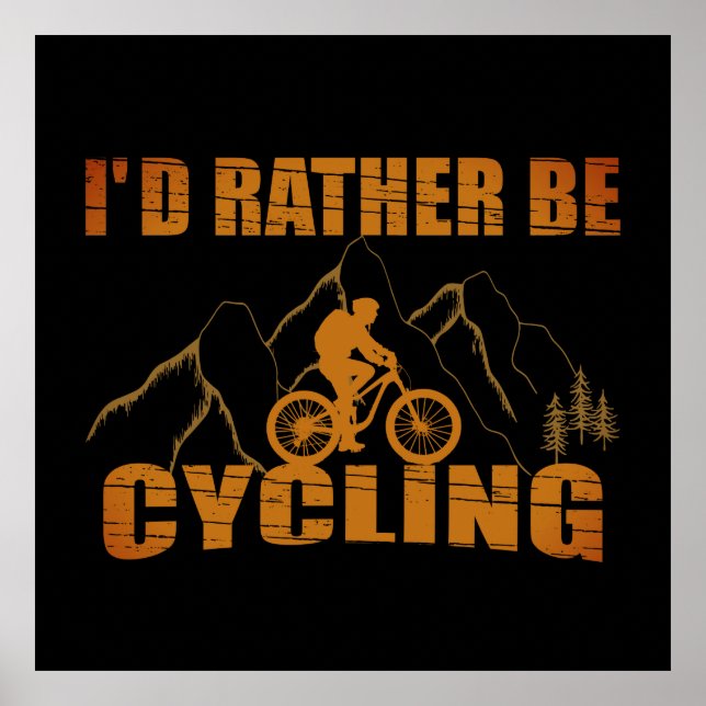 funny cycling saying fan poster (Front)