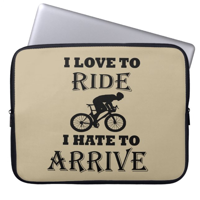 Funny cycling saying laptop sleeve (Front)