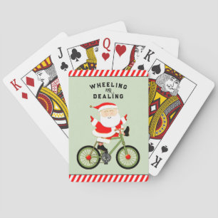 Funny Cyclist Christmas Playing Cards