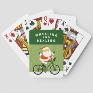 Funny Cyclist Christmas Playing Cards