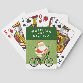 Funny Cyclist Christmas Playing Cards