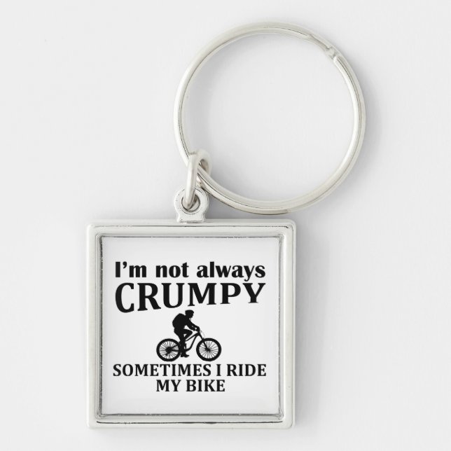 funny cyclist sarcasm joke slogan key ring (Front)