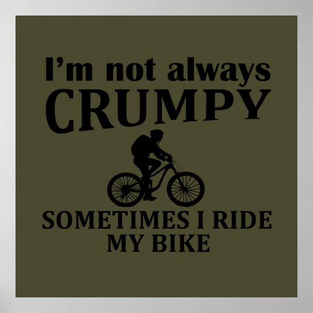 funny cyclist sarcasm joke slogan poster (Front)