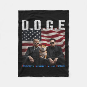 Funny D.o.g.e Doge Democrats Officially Getting Ex Fleece Blanket