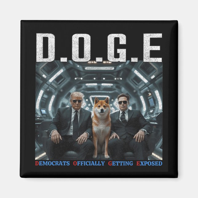 Funny D.o.g.e Doge Democrats Officially Getting Ex Magnet (Front)