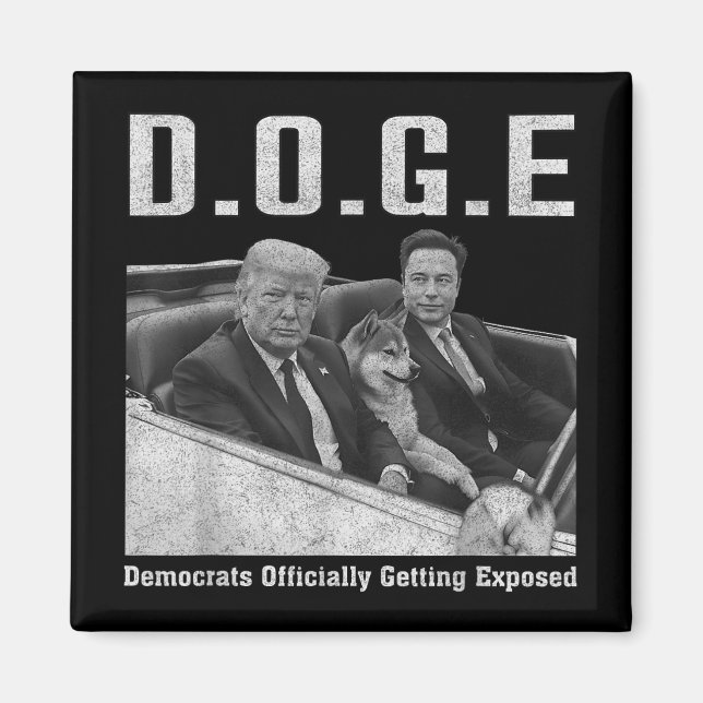 Funny D.o.g.e Doge Democrats Officially Getting Ex Magnet (Front)